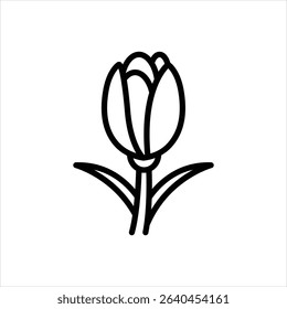 Vector line icon for tulip