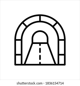 Vector line icon for tunnel