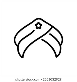 Vector line icon for turban