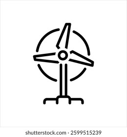 Vector line icon for turbine