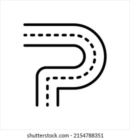 Vector line icon for turning