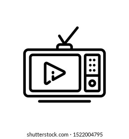 Vector Line Icon For TV Ad