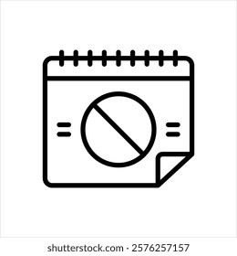 Vector line icon for unavailable