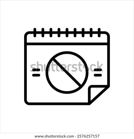 Vector line icon for unavailable