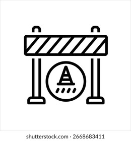Vector line icon for under construction
