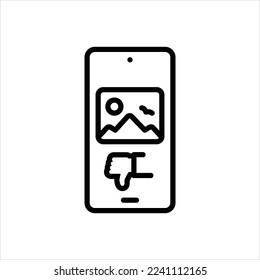 Vector line icon for unlikely