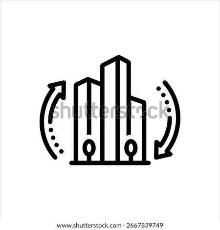 Vector line icon for urban renewal