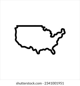 Vector line icon for usa
