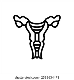 Vector line icon for uterus