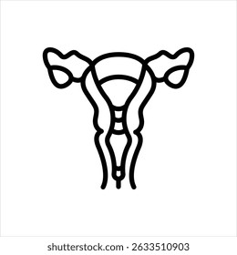 Vector line icon for uterus