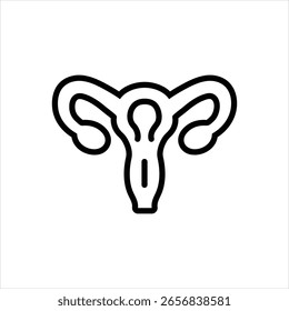 Icono de línea de Vector para el útero