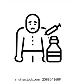 Vector line icon for vaccination