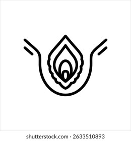 Icono de línea de Vector para la vagina