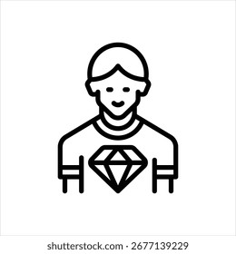 Vector line icon for valued employee