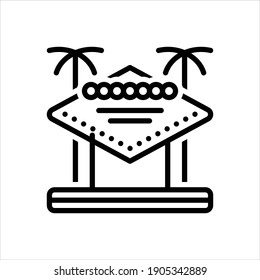 Vector line icon for vegas