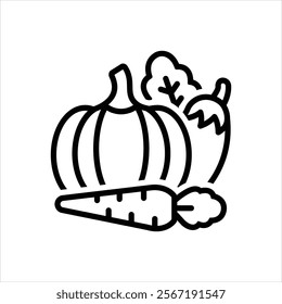 Vector line icon for vegetables