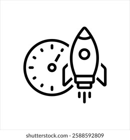 Vector line icon for velocity