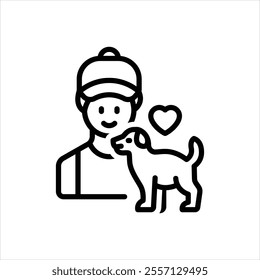 Vector line icon for veterinarian