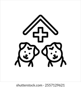 Vector line icon for veterinary