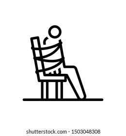 Vector line icon for victim