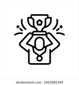 Vector line icon for victory