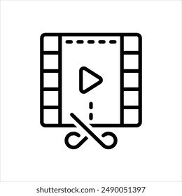 Icono de línea de Vector Video