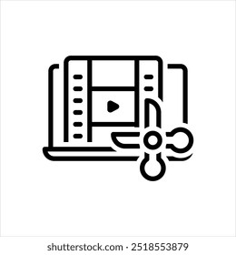 Vector line icon for video editing