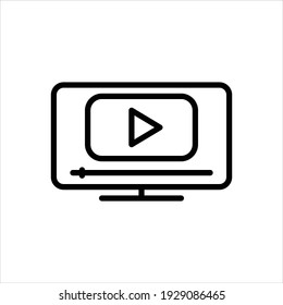 Vector line icon for videos