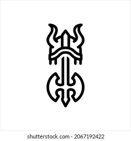 Vector line icon for viking