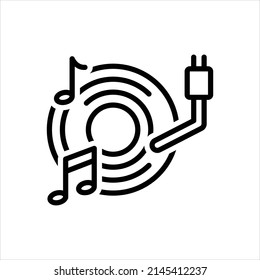 Vector line icon for vinyl