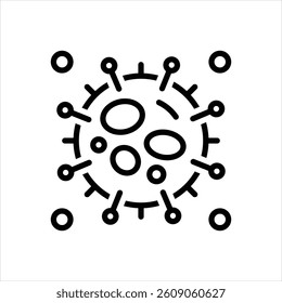 Vector line icon for virus