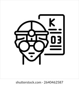 Vector line icon for vision check
