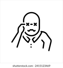Vector line icon for vision loss