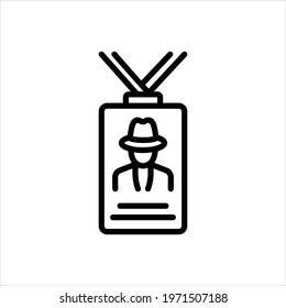 Vector line icon for visitor