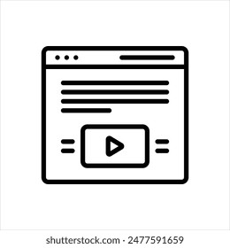 icono de línea de Vector para contenido de revisión de vlog