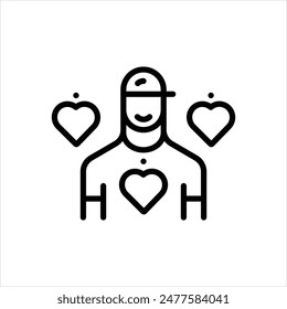 Vector line icon for volunteers