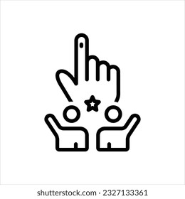 Icono de línea de vector para los votantes