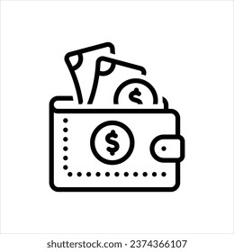 Vector line icon for wallet