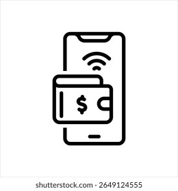 Icono de línea de Vector para una billetera