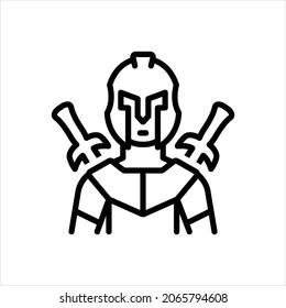 Vector line icon for warriors