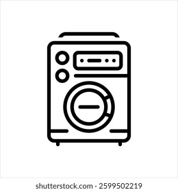 Vector line icon for washing machine