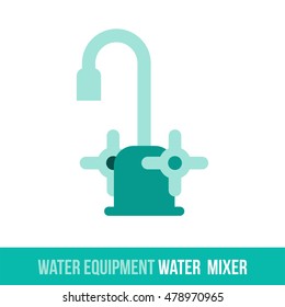 Vector line icon water faucet. Household appliances for the kitchen, gas supply, water supply modern home. Web graphics, banners, business templates. Isolated on a white background.