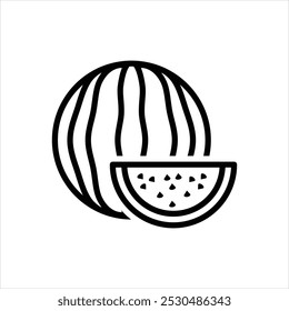 Vector line icon for watermelon