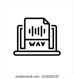 Vector line icon for wav