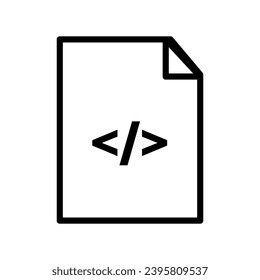 Vector line icon web document contains data from the internet coding program. File sign on the website indicates the use of HTML technology in the business software application.