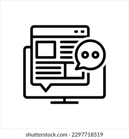 Vector line icon for weblog