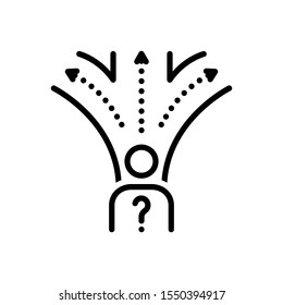 Vector line icon for which way