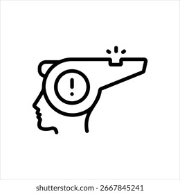 Vector line icon for whistleblower protection