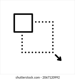 Icono de línea de vector para ancho
