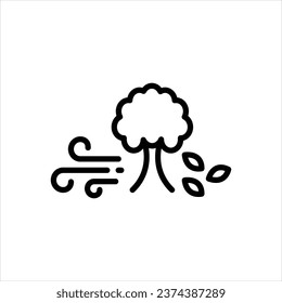 Vector line icon for wind